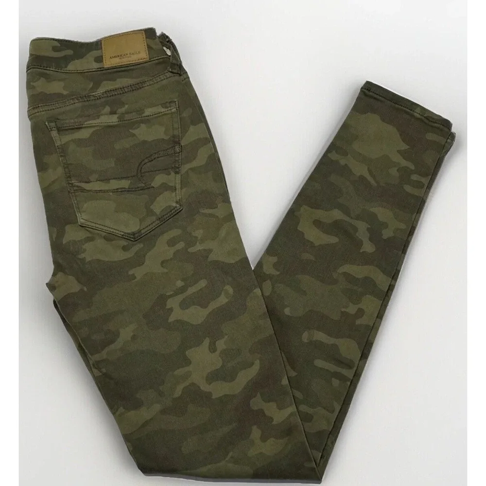 AMERICAN EAGLE Women's Camouflage Jegging Jeans Pants Sz 4 EC SUPER STRETCH X‎